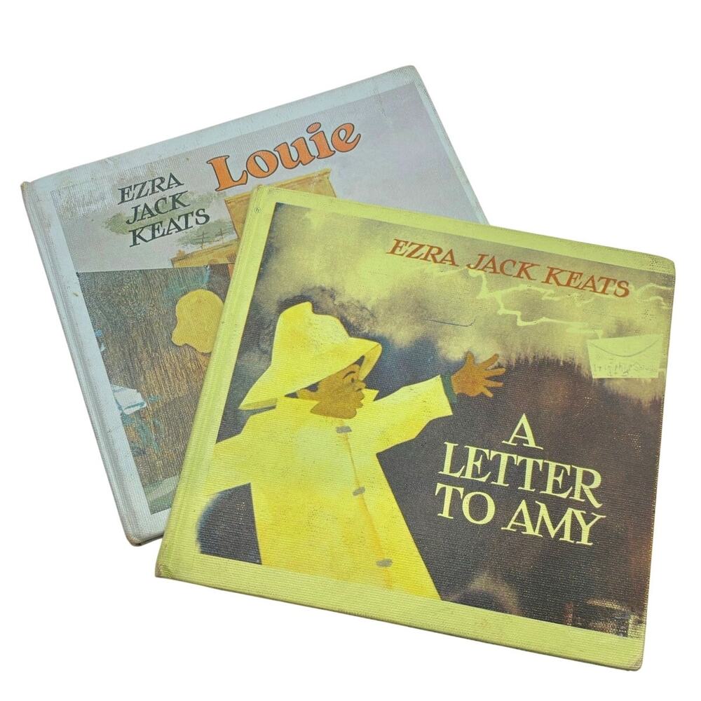 2 Vintage Ezra Jack Keats Books, Letter to Amy & Louie, HC Library Binding